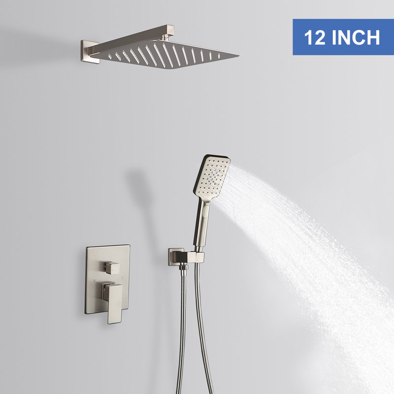 Système de douche à pression équilibrée avec valve brute, Nickel brossé