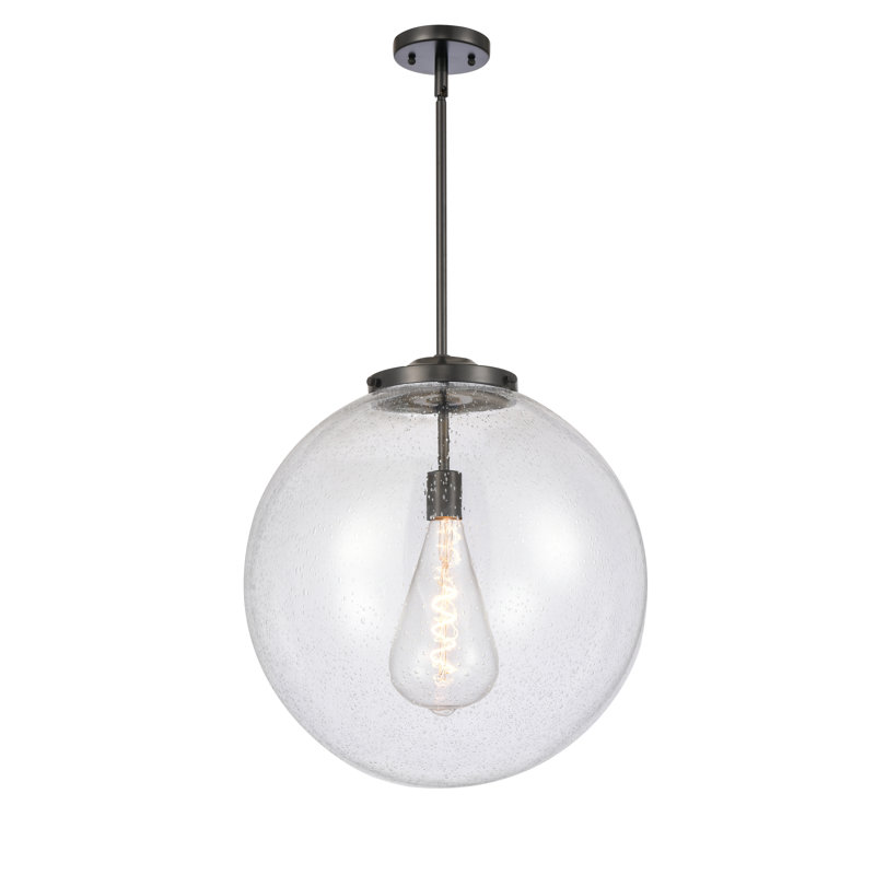 Luminaire suspendu sphère 1 lumière Frederick, Blanc mat, Noir mat, H 17 po x l 16 po x P 16 po