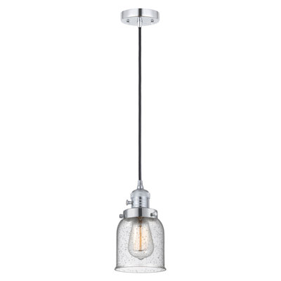 Franklin Restoration - Amberlynn - 1 Light 5" Cord Hung Mini Pendant - On-Off Turn Switch - LED Bulb - Chrome Finish - White Shade