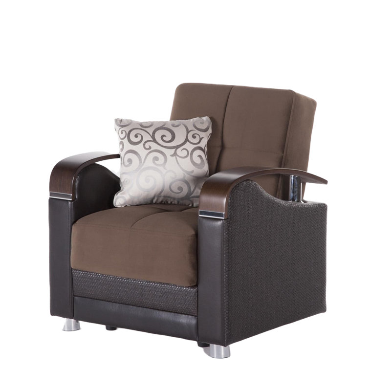 Fauteuil Damantnik Fulya brun, Tissu chenille brun