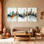 Cactus abstrait, impression de paysage de cactus, ensemble de 3 impressions sur toile-62126589