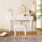 40" Modern Vanity Table Set With Mirror Touch Screen Lighted Mirror, Dressing Table And Cushioned Stool Set With 2 Large Drawers, White