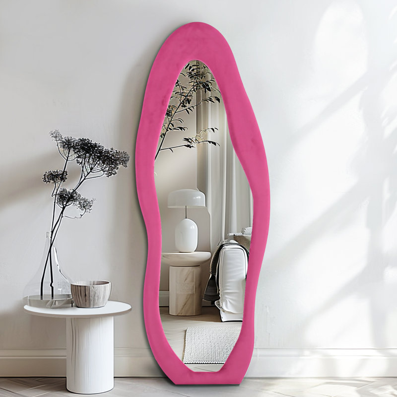 Miroir de plancher Farkhan, Rose millennial, 63 po x 24 po
