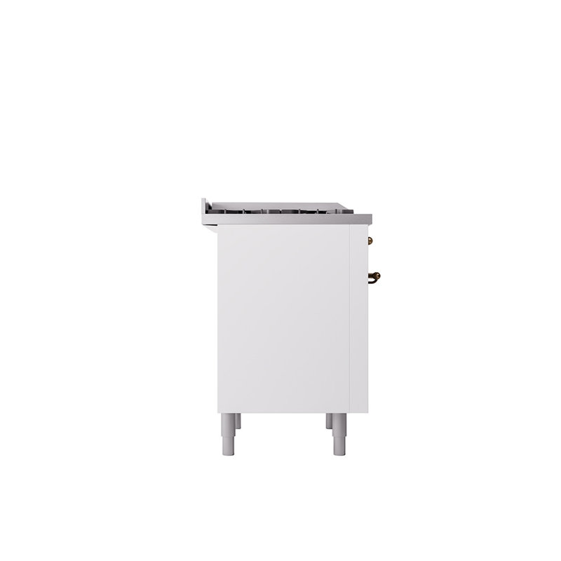 ILVE Nostalgie II 36 in Dual Fuel Range, Natural Gas, White/Bronze