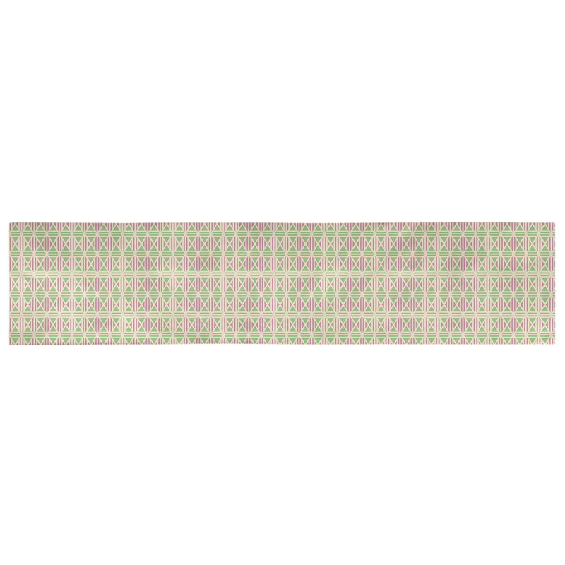 Chemin de table losanges doublés Avicia, 91,5 po x 17,5 po, Poly, Rose / Vert