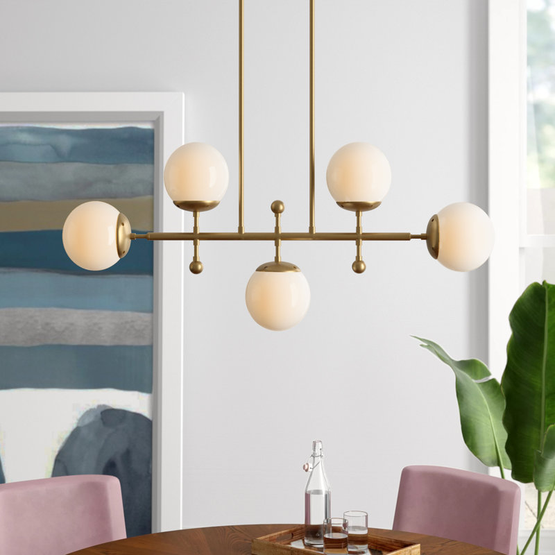 Luminaire suspendu linéaire à 5 lumières pour îlot de cuisine Palethorp