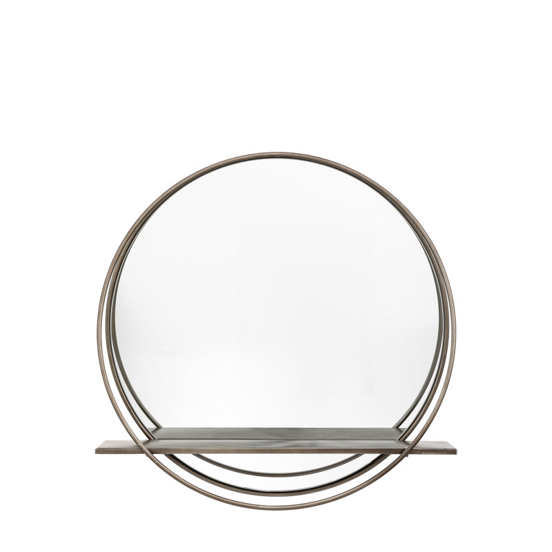 Nyiema Iron Round Wall Mirror, 60cm H x 60cm W