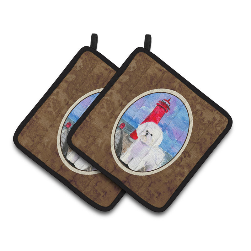 Caroline's Treasures Lighthouse Polyester Potholder Set