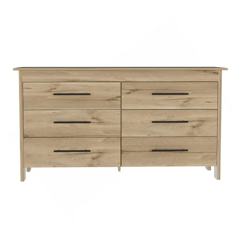Commode rectangulaire à 6 tiroirs Southington, Beige