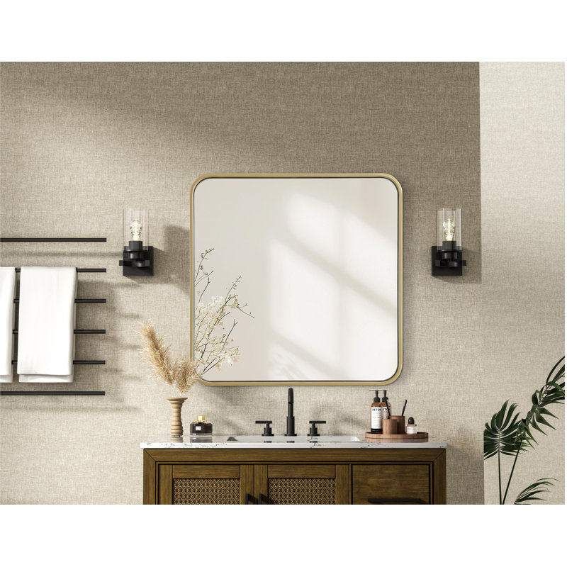 Erath Contour Metal Mirror, 24" x 24", Brass