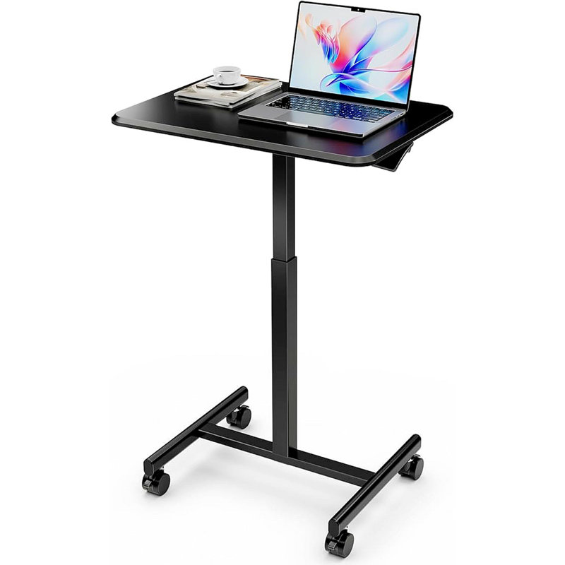 Chariot pour ordinateur portable Sweetcrispy, Noir, noir, noir, noir, H 28,56 po x l 25,76 po x P 19,06 po