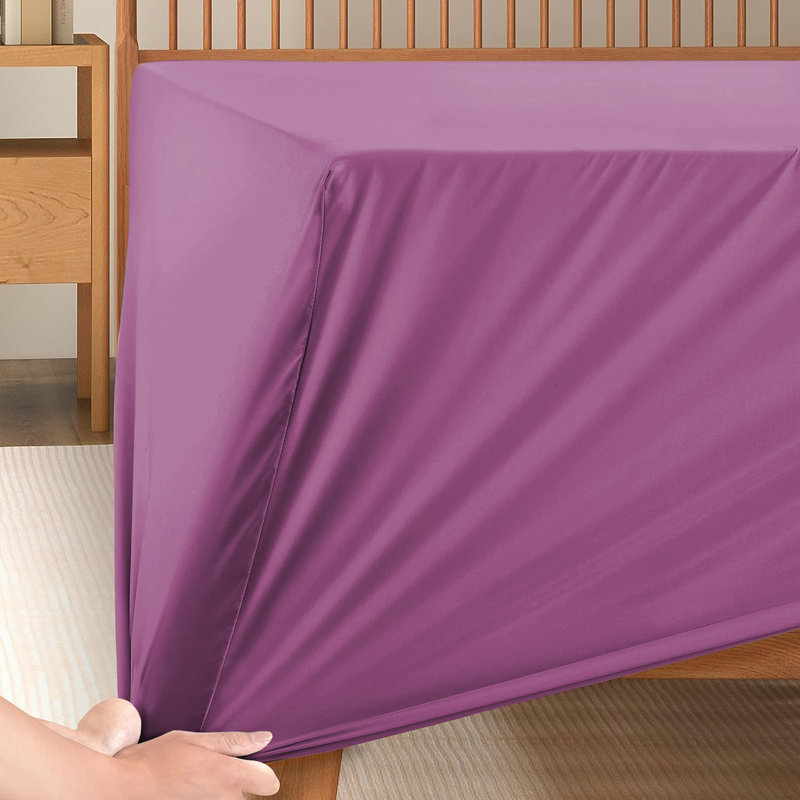 Kadie-Lea Super Soft Extra Deep Microfiber Brushed Fitted Sheet, Single (3'), Purple