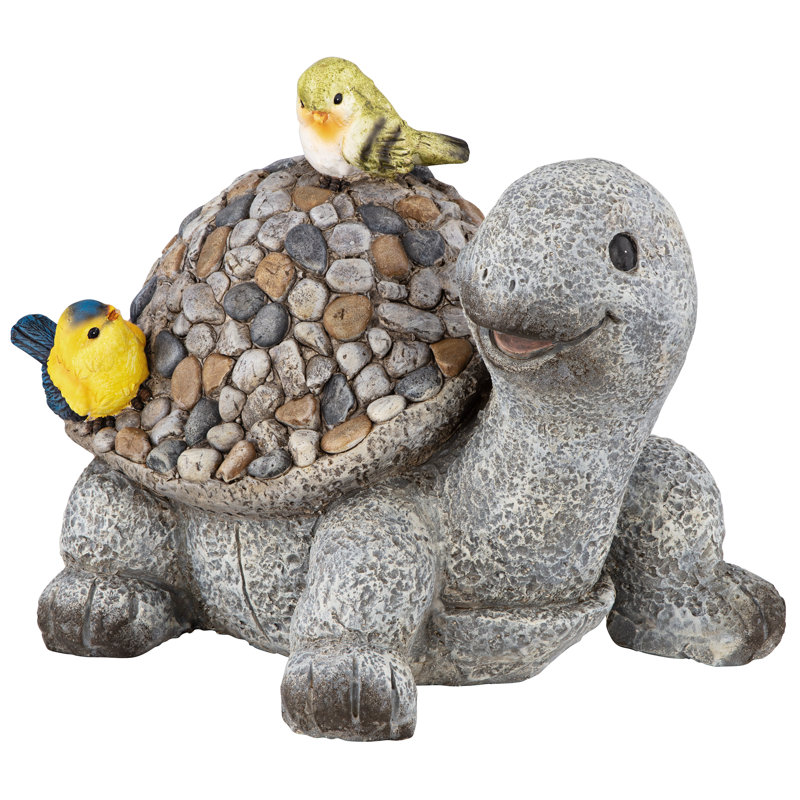 Pebbles the Turtle Garden Statue with Faux Stone Shell