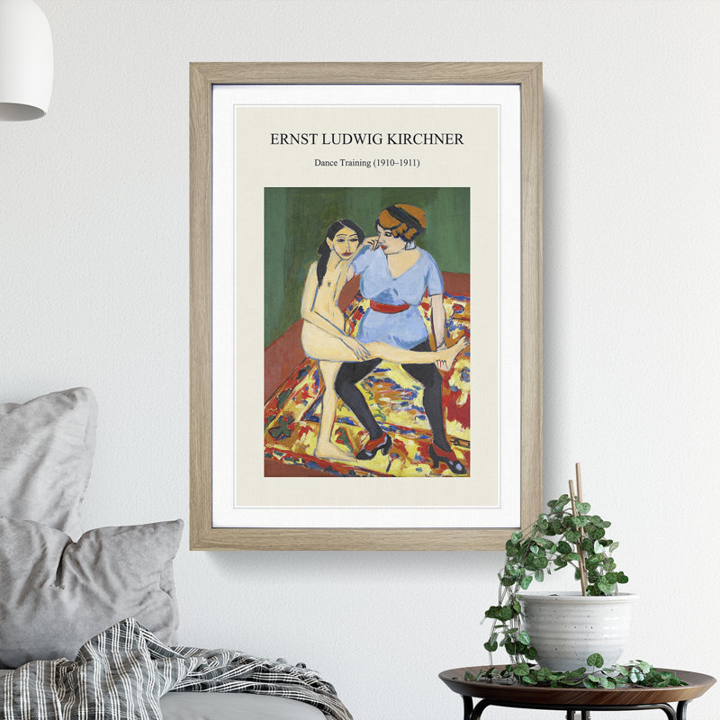 Dance Training by Ernst Ludwig Kirchner - Single Picture Frame Print, 65cm H x 48cm W x 2cm D, Oak Framed
