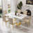 7 - Piece Luxury Kitchen Dining Table Set with Gold X-Base-1454579337-1454579339-1454579340