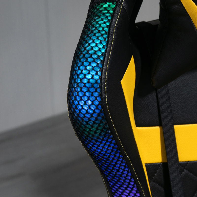 Fauteuil de jeu PC et de course, Jaune