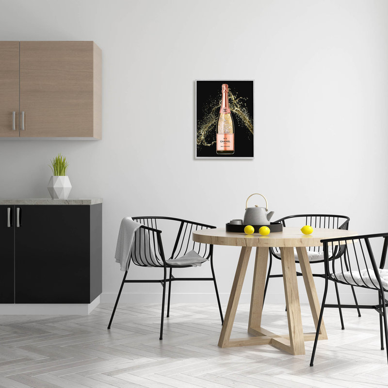 «Glam Fashion Champagne Bottle Splash», art mural texturé giclée par Ziwei Li_aq-532, H 20 po x l 16 po x P 1,5 po