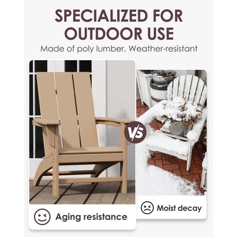 Atchison Outdoor Adirondack Chair, Weathered Wood