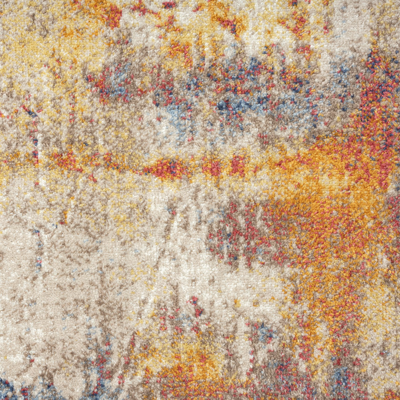 Tapis à motif abstrait contemporain Aikens, multicolore, Rectangle 8 pi 10 po x 12 pi 2 po