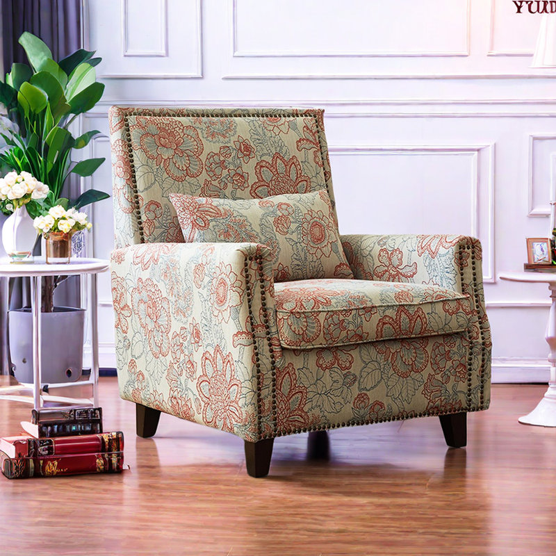 Fauteuil inclinable au design rétro et ergonomique, Mélange de polyester rouge