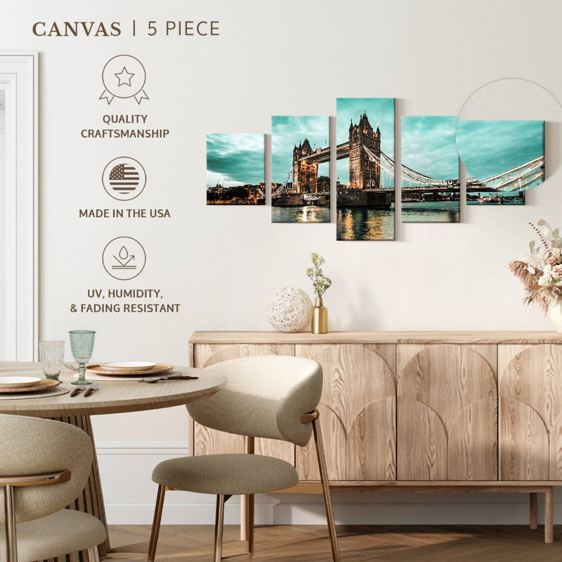 London Bridge Nightfall, 24" H x 55" W