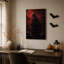 «Grim Reaper» tenant une rose rouge avec des roses noires, art sur toile d'Halloween-1182377863