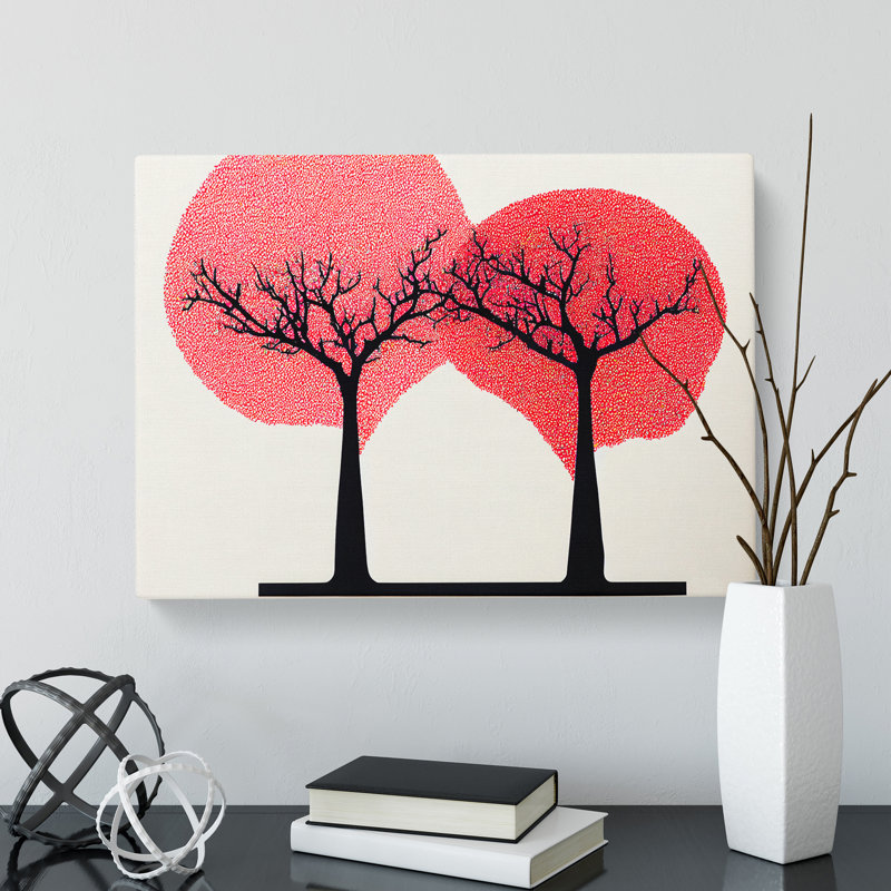 Bright Apple Trees Abstract - Wrapped Canvas, 40cm H x 60cm W x 3cm D