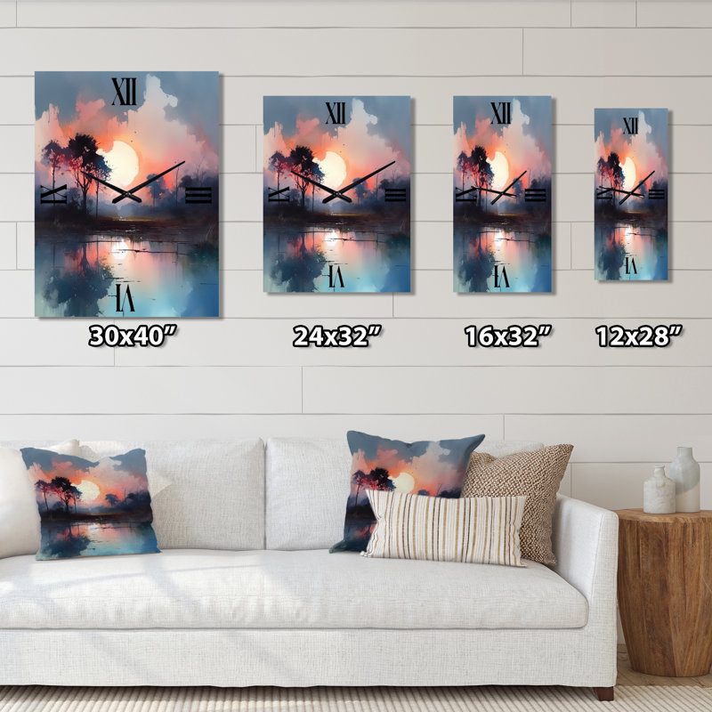 Peaceful Countryside Sunset - Horloges murales campagne, Petit
