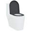 Grey Plastic Standard Adjustable Armrests Toilet Seat Oval-369684994