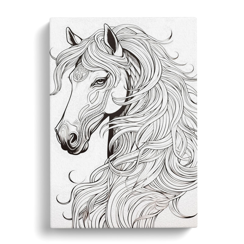 Horse Line - No Frame Print, 76cm H x 50cm W x 3cm D