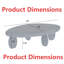 Table basse moderne 46 po x 29 po x 12 po - Gris ultrabrillant, sculpturale et fonctionnelle-1303676495