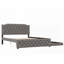 Grand lit plateforme tapissier avec lit gigogne simple Ports USB, stable et amp; Confortable-385297107