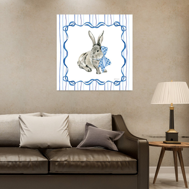 Impression d'art mural abstrait Bluebonnet Bunnies, 32" H x 32" W