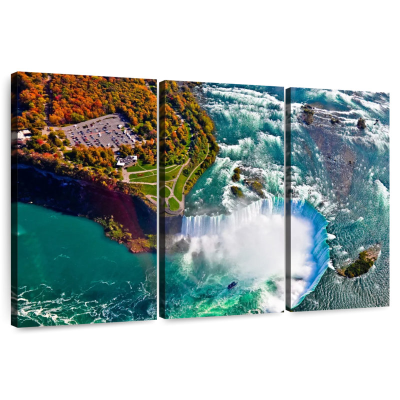 Vue aérienne des chutes du Niagara, H 48 po x l 74 po