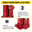 Hydraulic Long Ram Jack, 25" x 5.5" x 4.7", Steel, 1 Piece, Long Ram Jack with Flat Base, Red, 4 Tonne 8818 lbs Capacity with Single Piston Pump