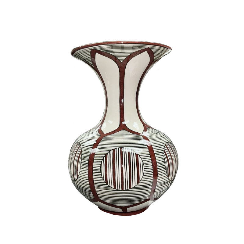 African Handmade Ceramic Table Vase