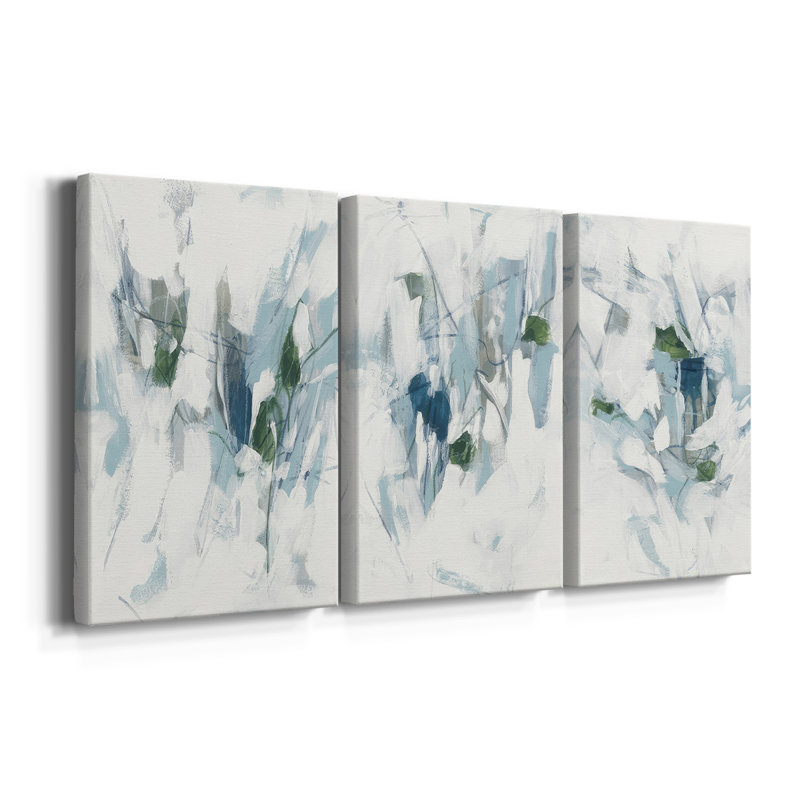 Ice Cavern I - toile tendue avec châssis sur mesure - 3 pièces, H 12 po x l 24 po