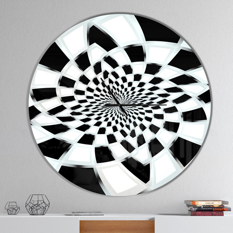 Abstract Abstract Spiral Fractal Design - Horloge murale moderne, Surdimensionné