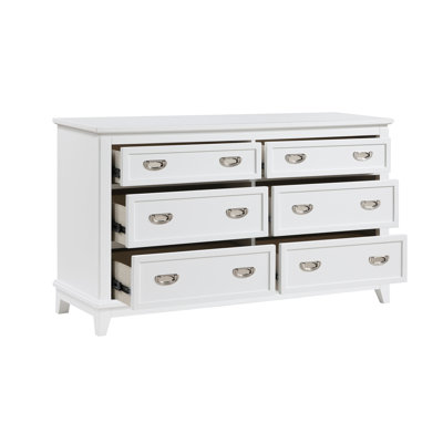 Commode blanche avec 6 tiroirs et meubles de chambre à coucher modernes en bois 1pc