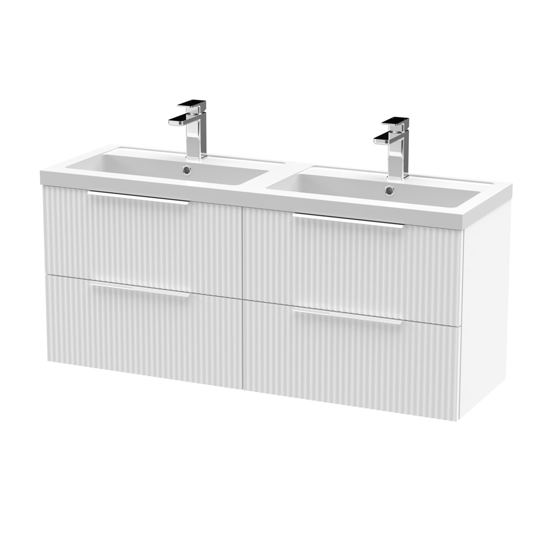 Fluted 1205mm Wall Hung Double Vanity