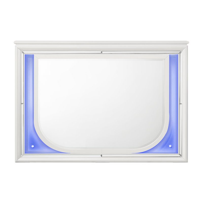 Miroir avec DEL, finition blanc perle