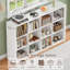Bibliothèque moderne de 96,7 cm de hauteur avec 12 cubes, blanche-1857761377-1857761381