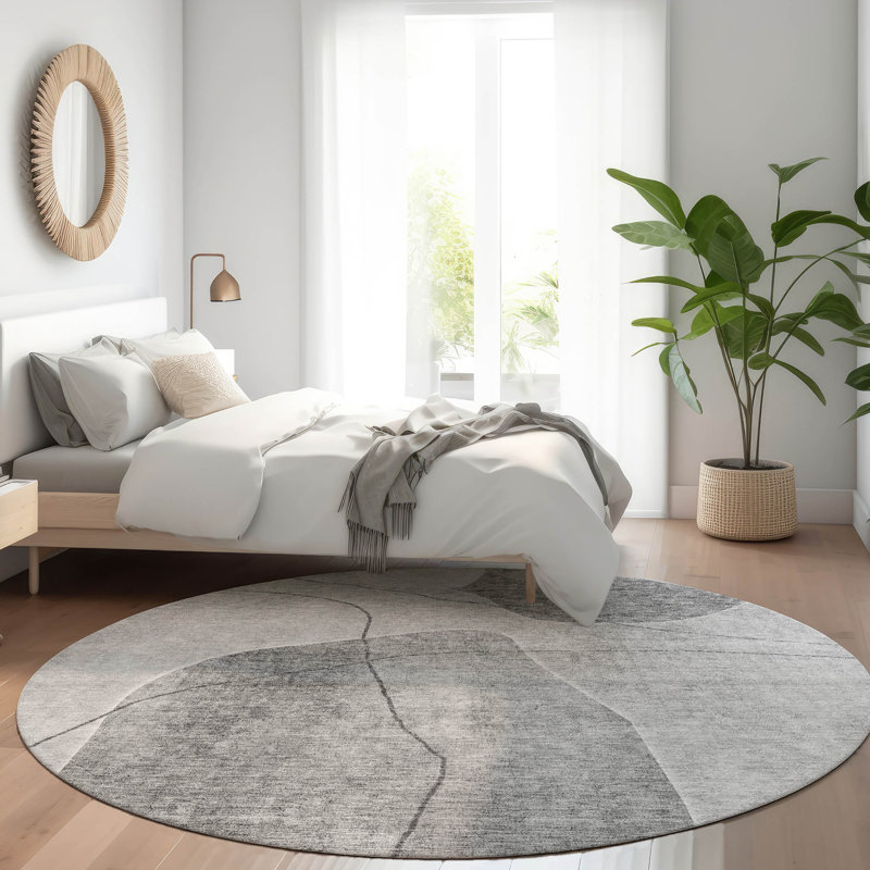 Tapis intérieur / extérieur Melania avec envers antidérapant, Rond 8 pi