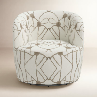 Mina Cotton Swivel Barrel Chair