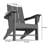 2 Pack Gray Foldable HDPE Patio Adirondack Outdoor Chairs-60429557