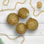 Boules de Noël géométriques en verre au mercure scintillant - 3 po (80 mm) - Or - 4 carats