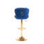 Ensemble de 2 tabourets de bar, avec repose-pieds chromé et base pivotante réglable en velours-125536238