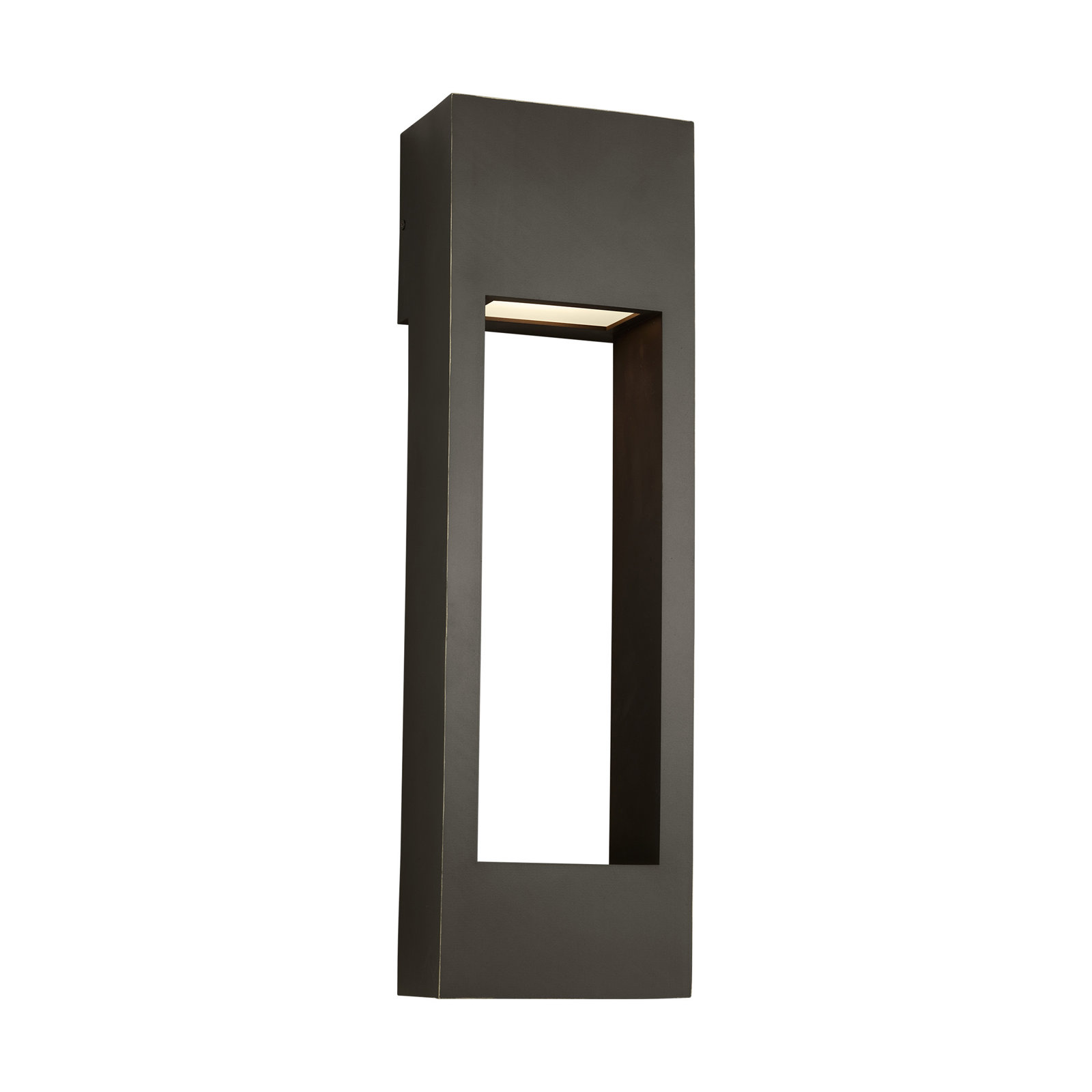 Blandburg Rectangle Outdoor LED Wall Light, Antique Bronze, 24" H x 7" W x 7" D