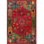 Tapis rouge à motif floral lavable à la machine-1196141987
