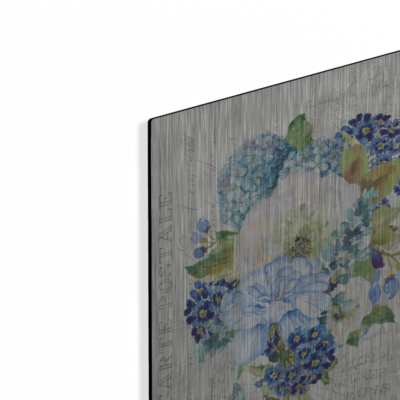 Art mural en métal luxueux «Bouquet Francais C» par Jean Plout, 12 po x 16 po